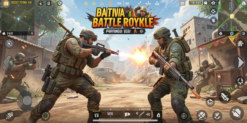 Tampilan gameplay yang seru dari 93337 di medan perang Battle Royale.