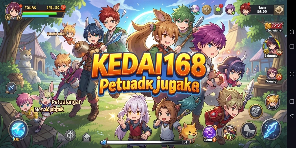 Tampilan gameplay KEDAI168 yang seru dan penuh warna.