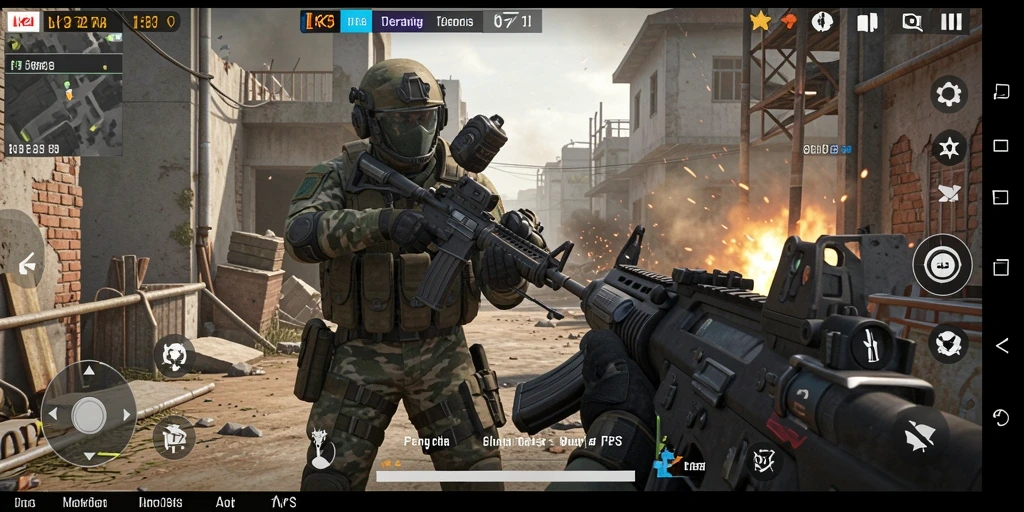 Screenshot gameplay LK21 menampilkan aksi tembak-menembak seru.