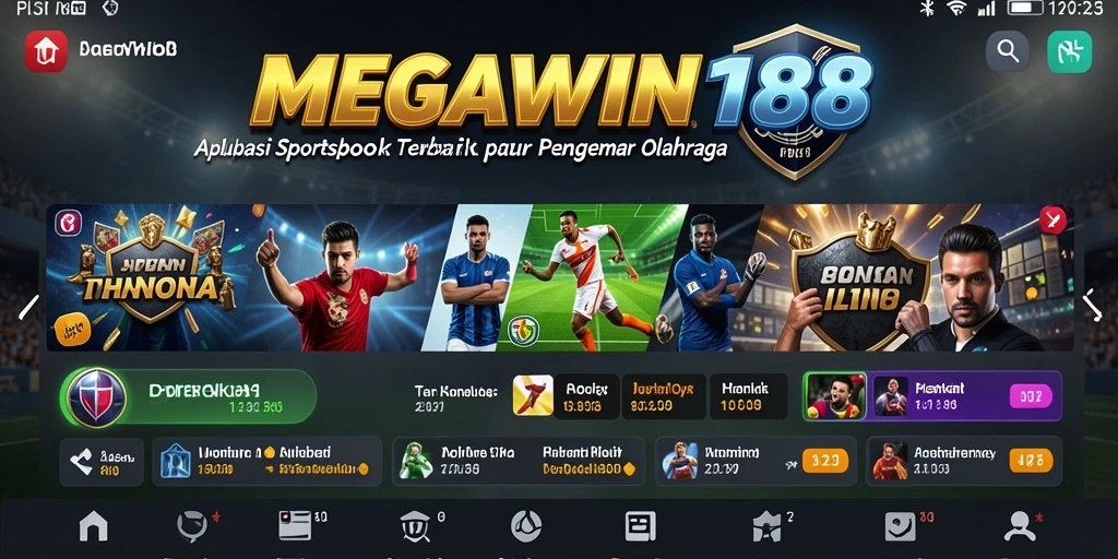 Tampilan gameplay MEGAWIN188 dengan berbagai pilihan taruhan olahraga.