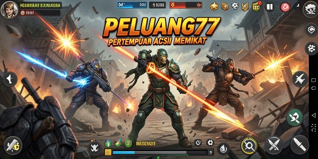 Screenshot gameplay PELUANG77 menampilkan aksi pertarungan yang mendebarkan.