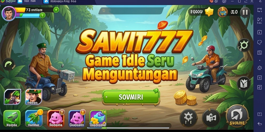 Screenshot gameplay SAWIT777 yang menunjukkan kebun sawit yang berkembang.
