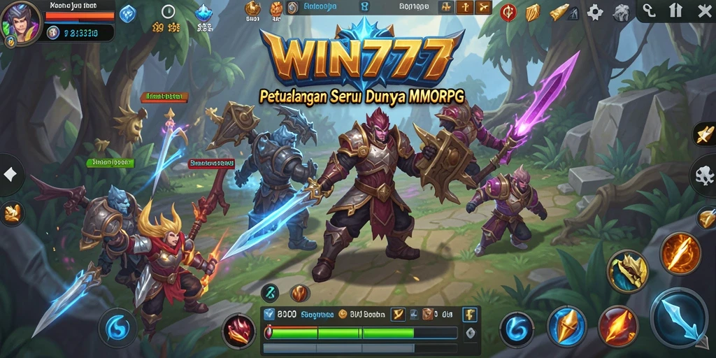 Tampilan screenshot utama WIN777 yang menampilkan aksi gameplay MMORPG yang seru.